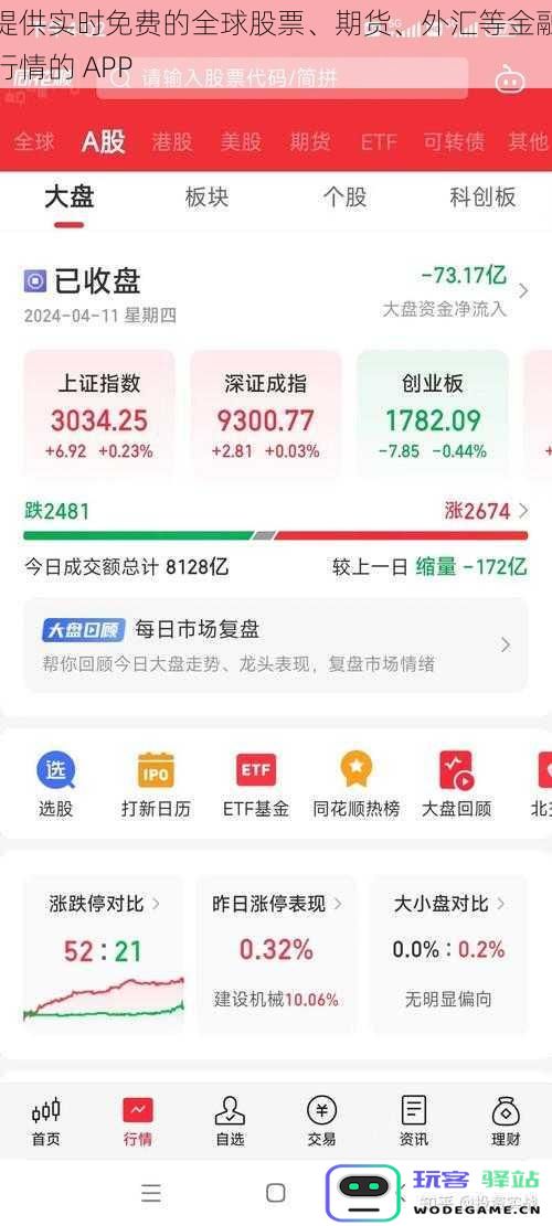 提供实时免费的全球股票、期货、外汇等金融行情的 APP